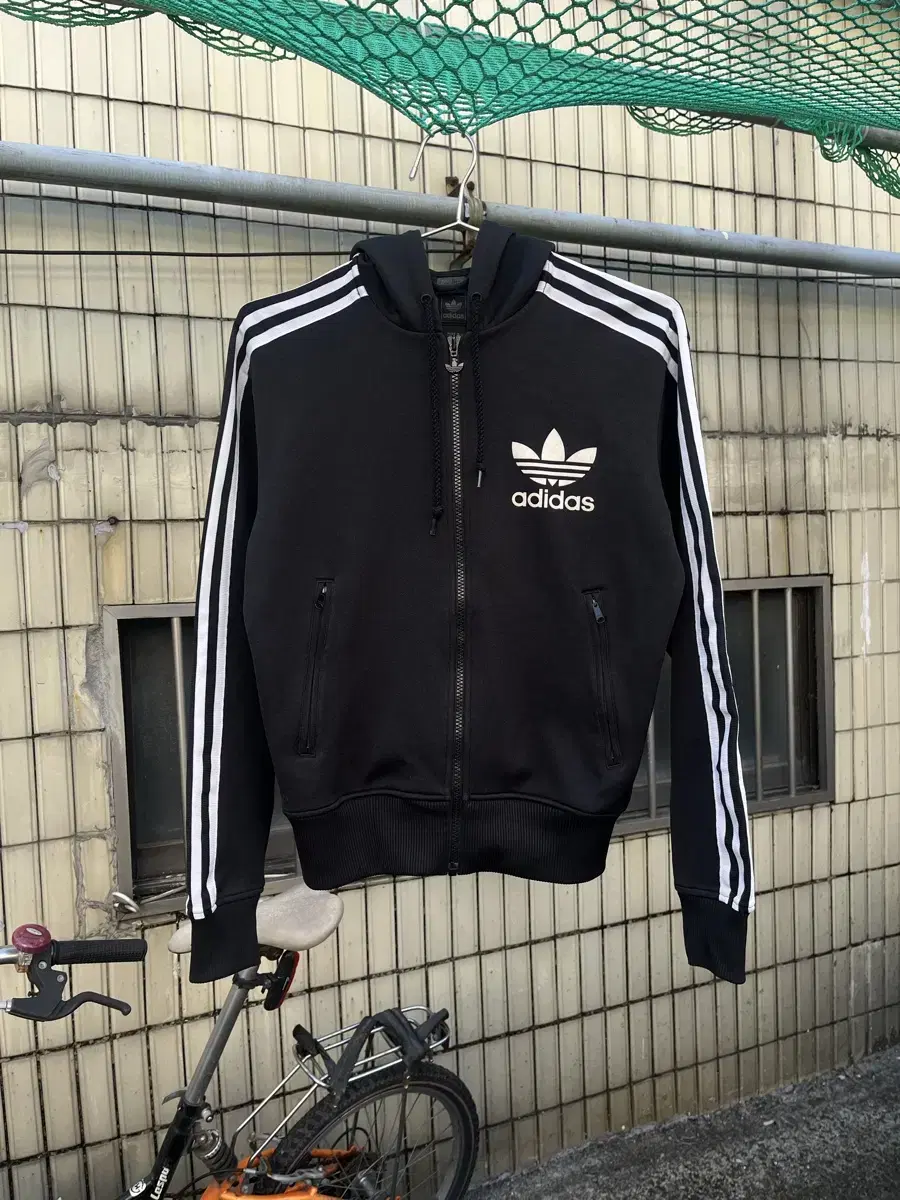 아디다스 파이어버드 빅로고 후드 져지 Adidas